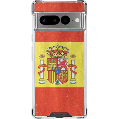 Spain Flag Distressed Google Pixel 7 Pro Clear Case